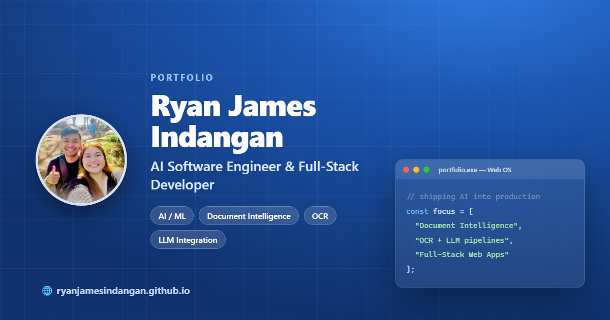 Ryan James Indangan - AI Software Engineer & Full-Stack Developer ...
